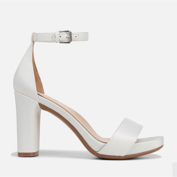 Paid $137. New in Box! Never Worn! White satin heels. - Picture 2 of 5